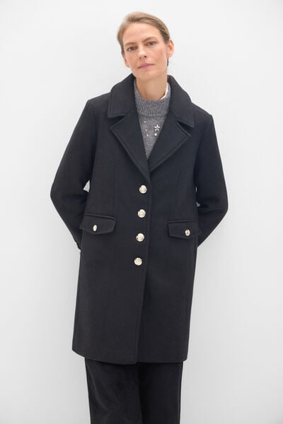 Cortefiel Military coat Black