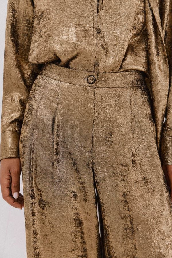 Cortefiel Gold palazzo pants Gold