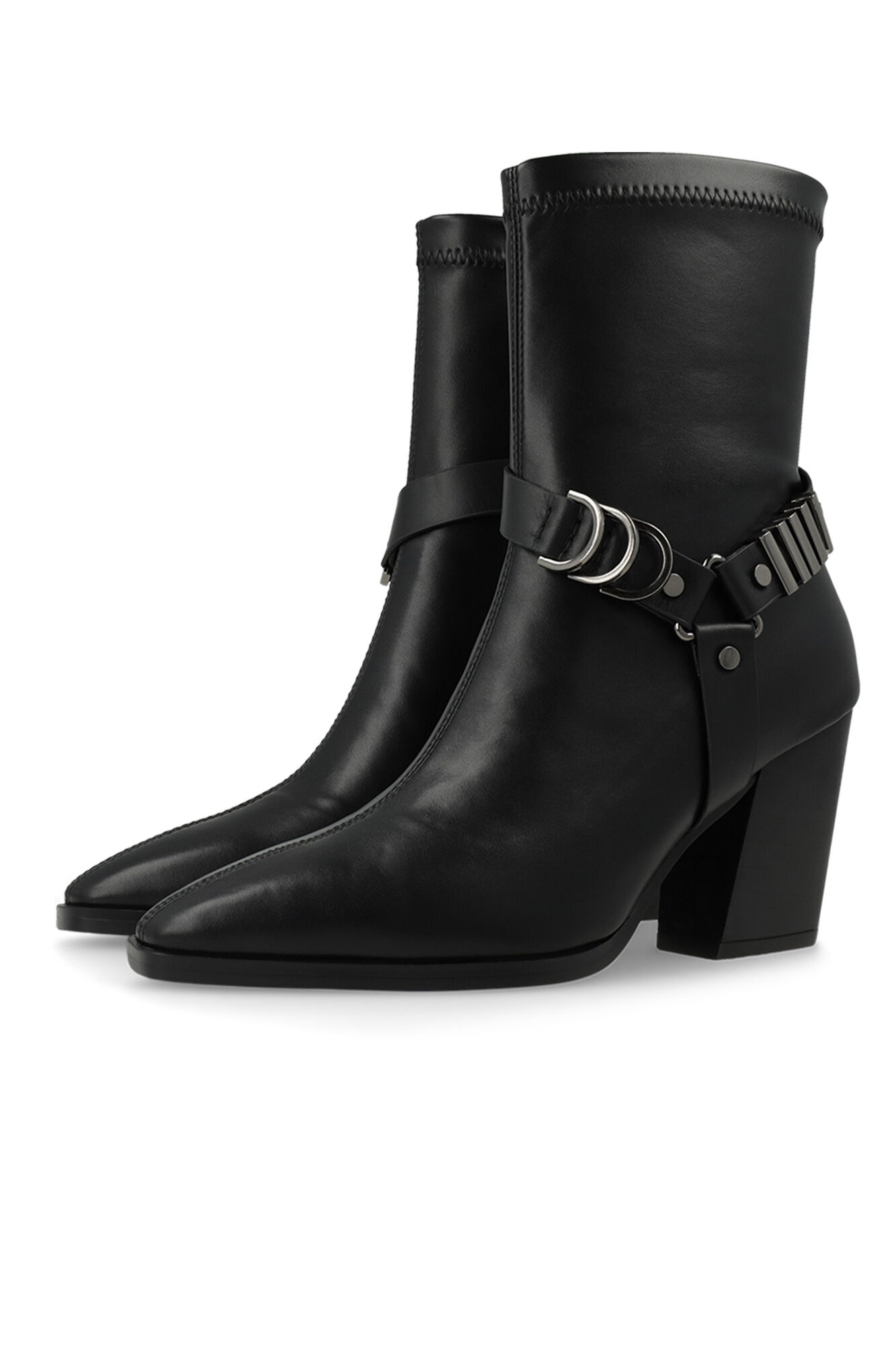 Lodi Metal ring cowboy ankle boots