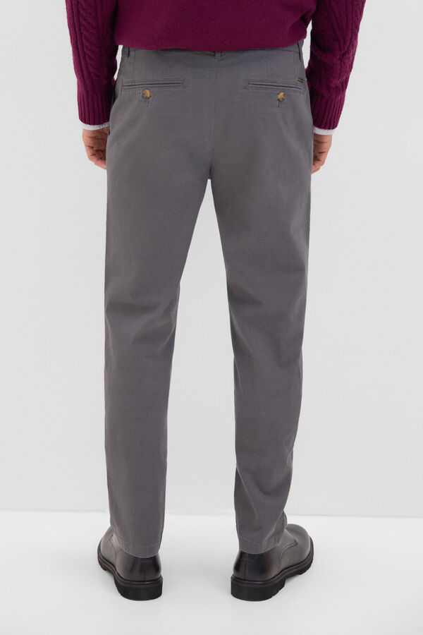 Cortefiel Slim fit printed chinos Grey