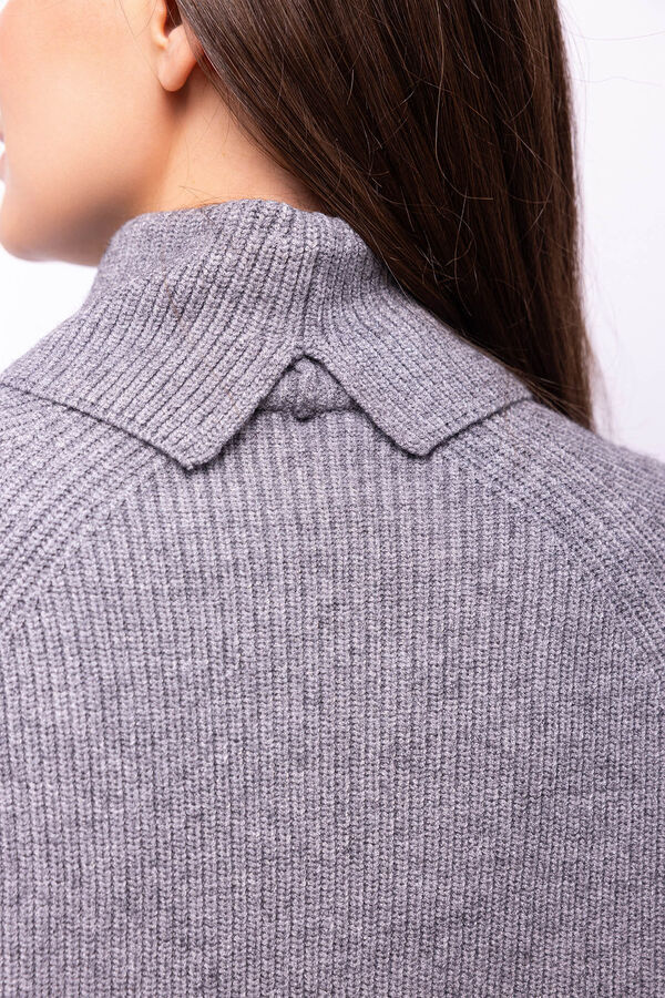 Object Camisola de gola alta canelado Cinzento