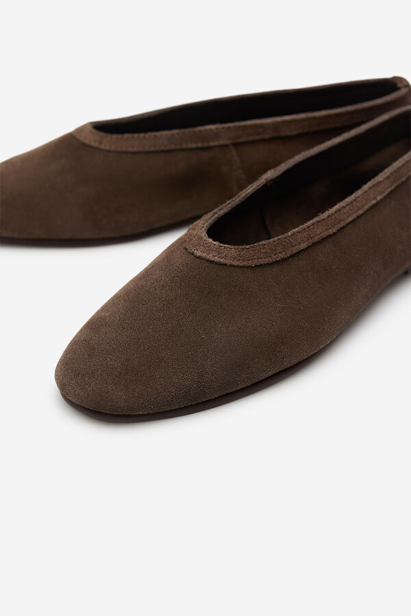 Cortefiel Ballerina leather Dark brown