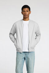 Selected Sweatshirt estilo bomber feito com algod&atilde;o org&acirc;nico Cinzento