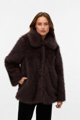 Vero Moda Faux fur jacket Dark brown