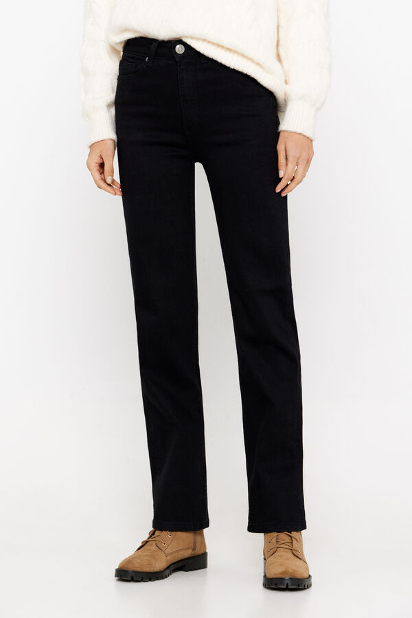 Cortefiel straight fit push-up trousers Black
