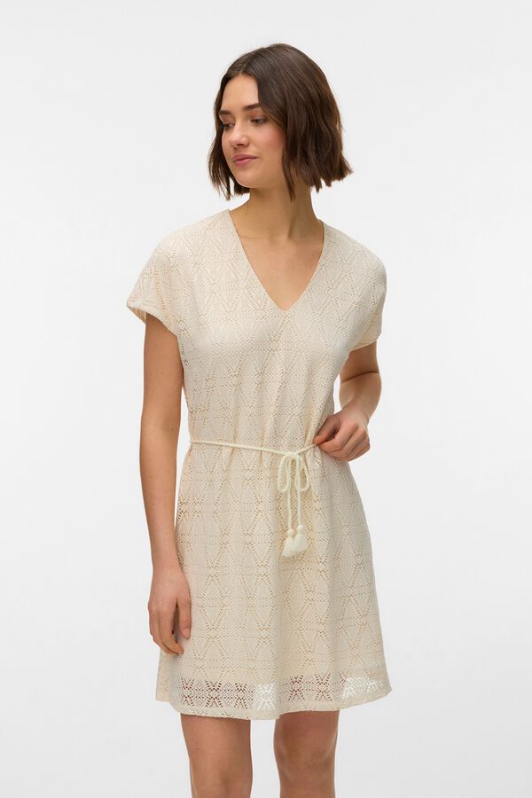 Vero Moda V-neck short dress Beige