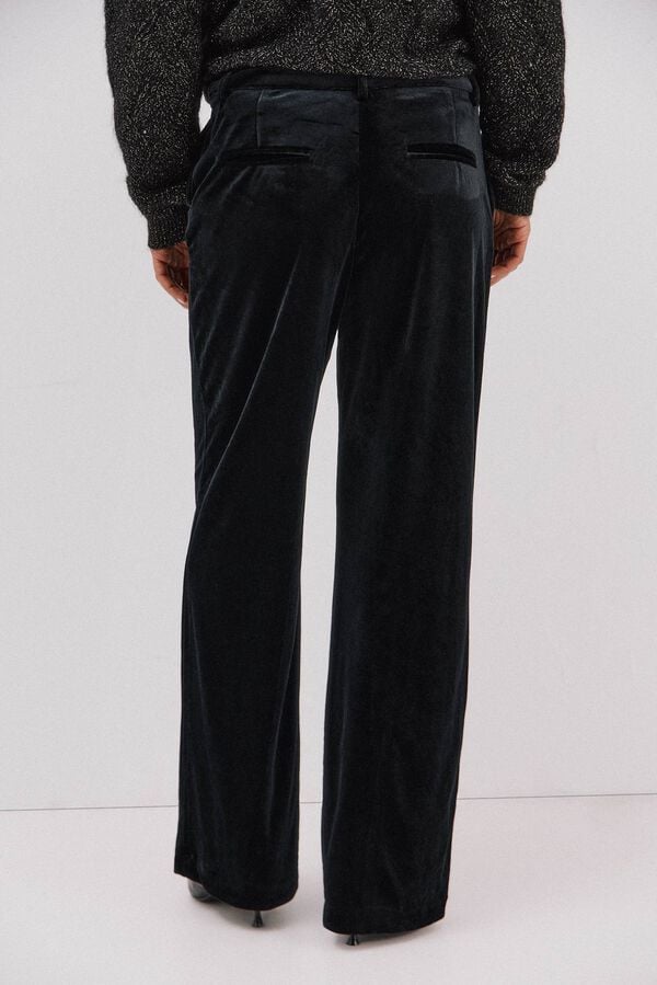 Cortefiel Velvet trousers Black