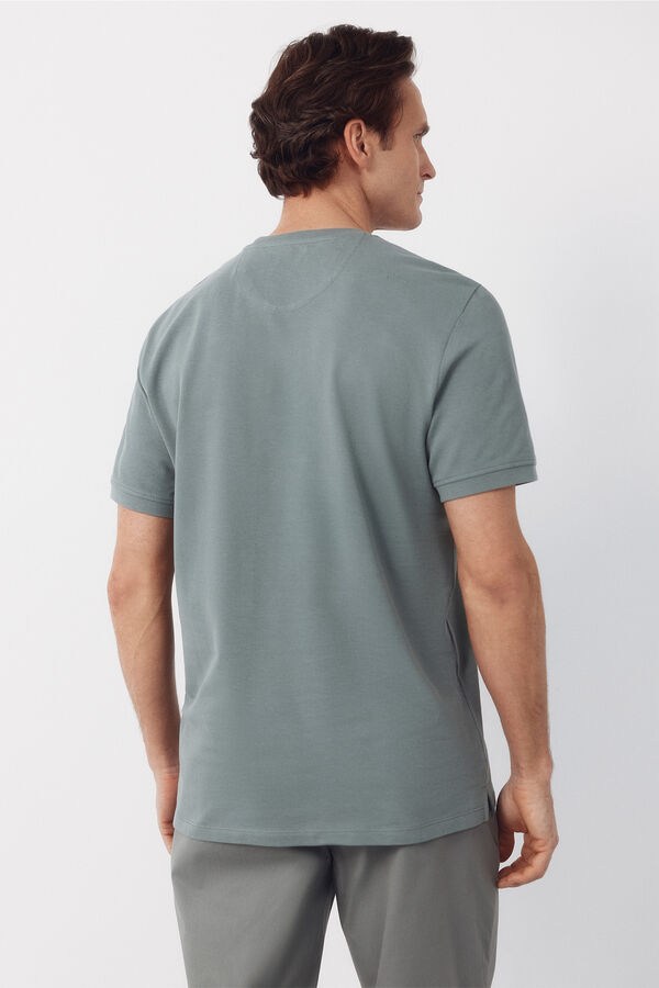 Cortefiel Piqu&eacute; basic T-shirt Kaki