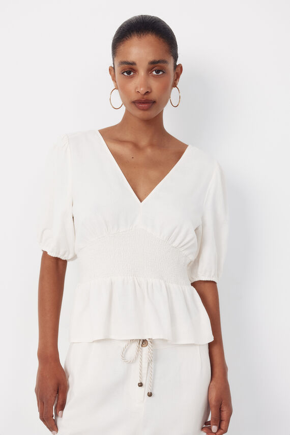 Blusa pico blanca