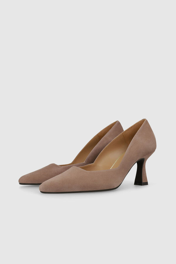 Lodi Sapatos de camurça com decote quadrado Castanho