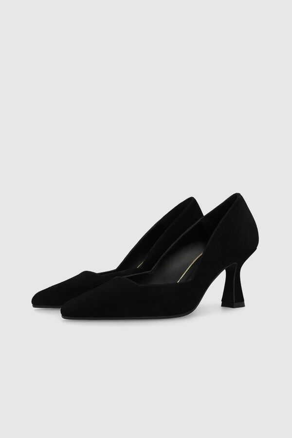 Lodi Sapatos de camurça com decote quadrado Preto