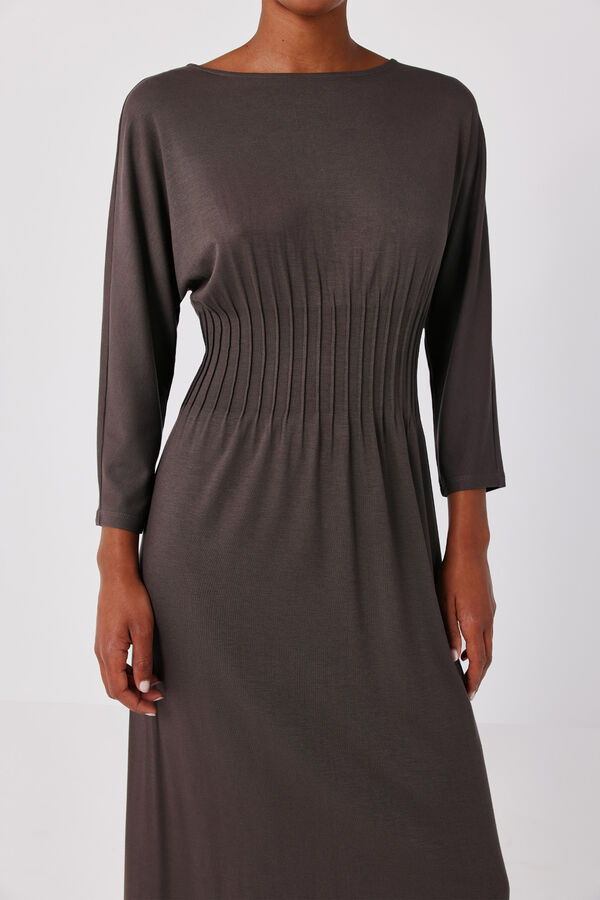 Cortefiel Pleated dress Beige
