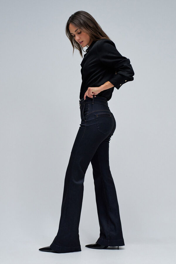 Salsa Jeans Calça calças chino flare secreta com cinto Azul