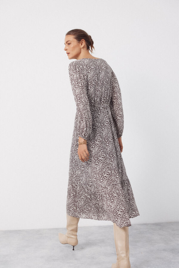 Cortefiel Printed dress Printed brown