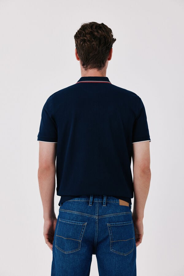 Cortefiel Piqu&eacute; polo shirt Navy