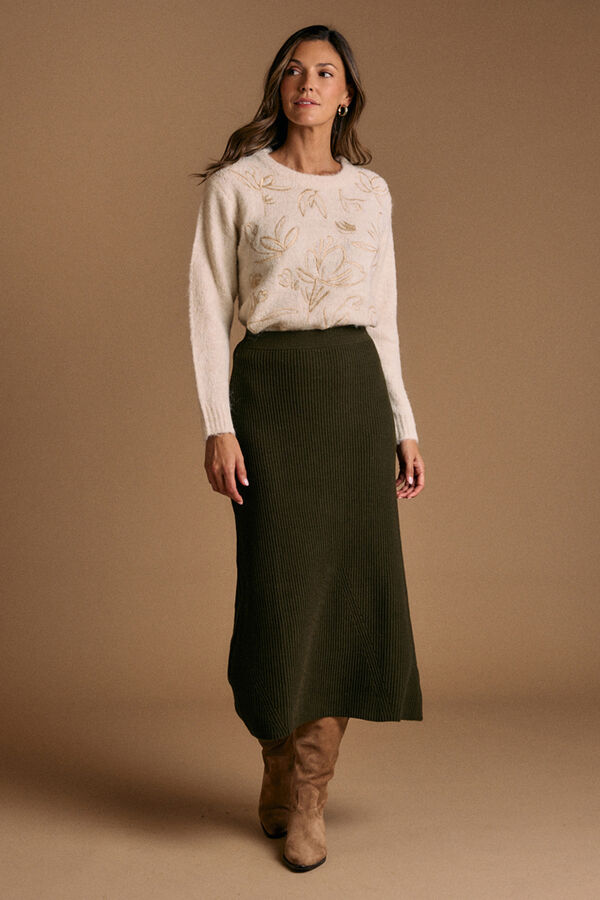 Polín Et Moi Camisola bordado em lurex cru Ecru