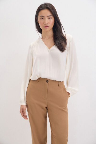 Cortefiel Fluid satin finish blouse White