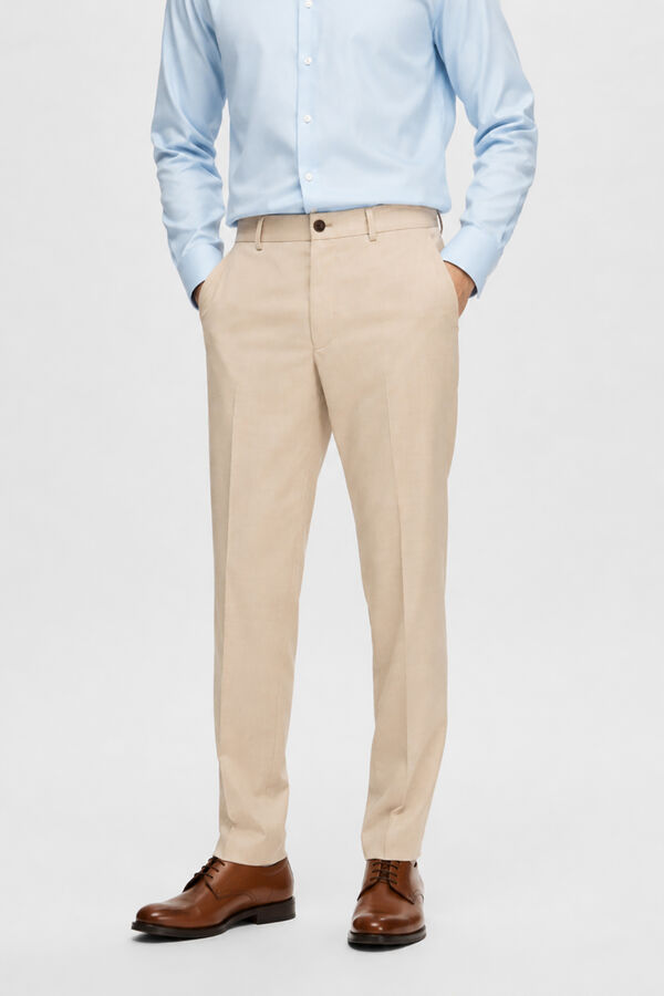 Selected Pantal&oacute;n de traje Slim Fit confeccionado con materiales reciclados Marr&oacute;n