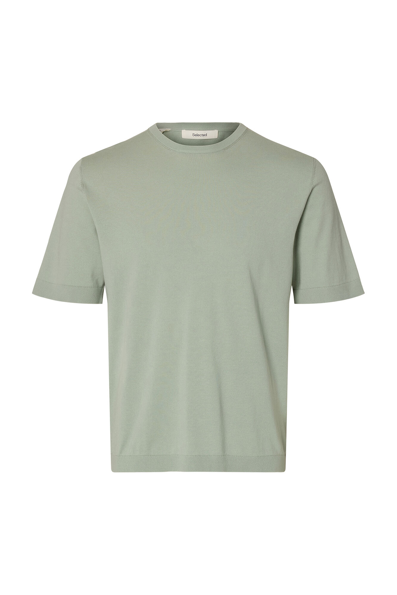 Selected T-shirt de manga curta de homem em malha lisa