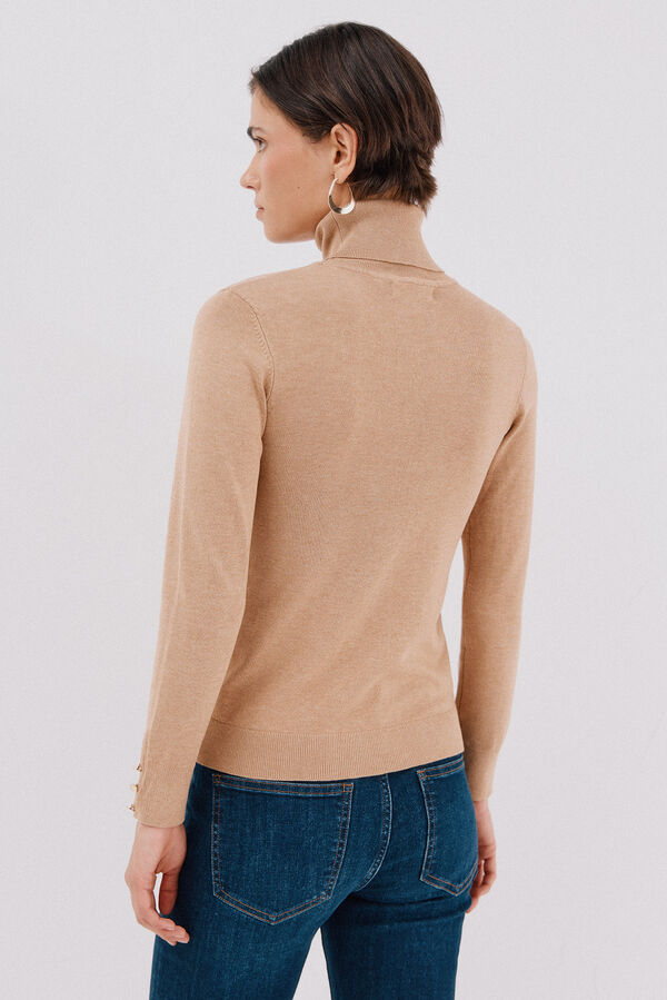 Cortefiel Jersey cuello vuelto Beige
