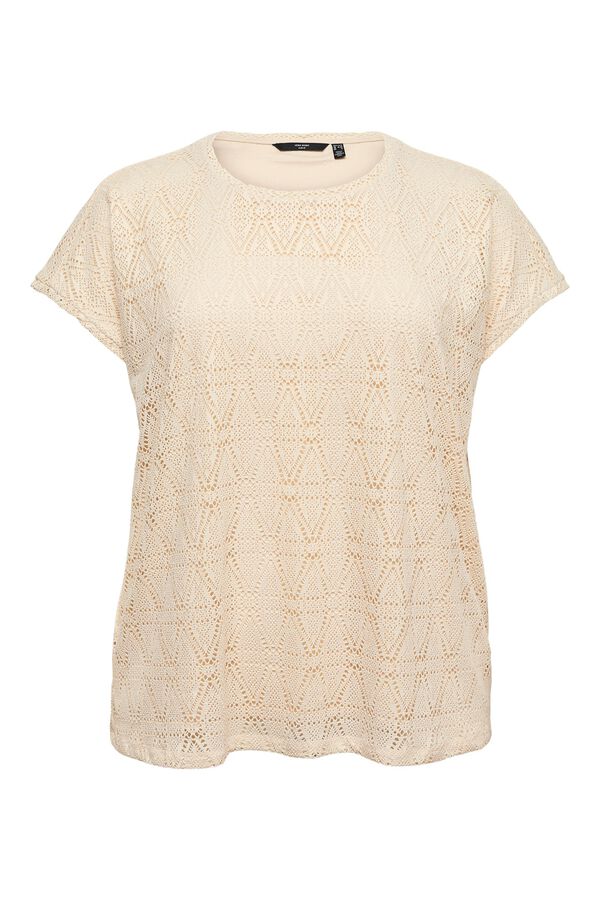 Vero Moda Curve Top com detalhes vazados tamanho grande Tostado
