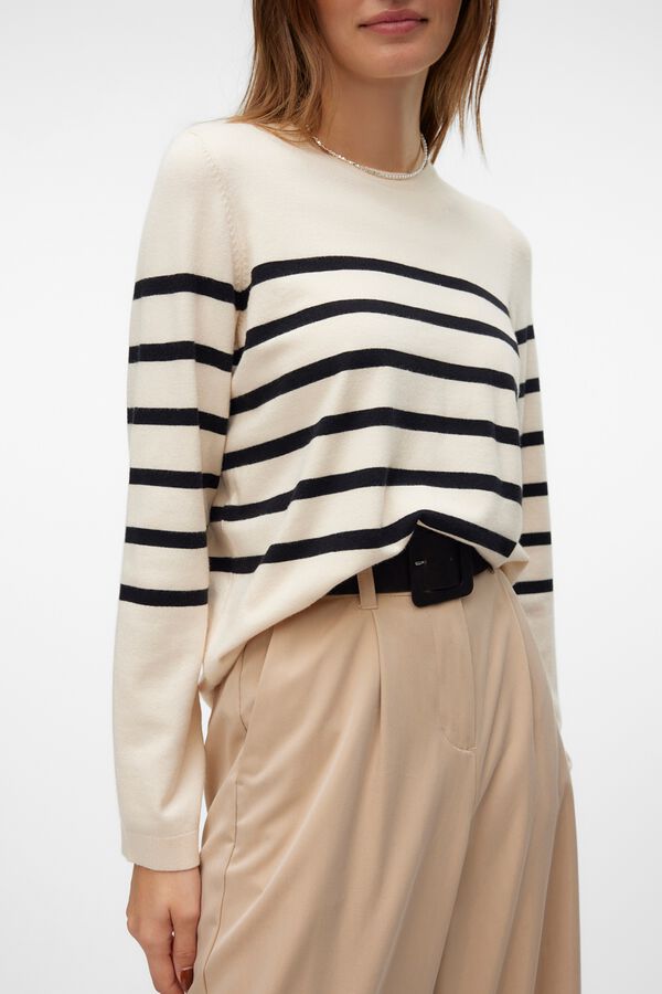 Vero Moda Camisola de malha &agrave;s riscas Tostado