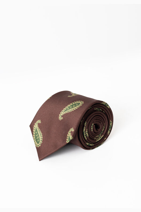 PuroEGO Gravata paisley Castanho