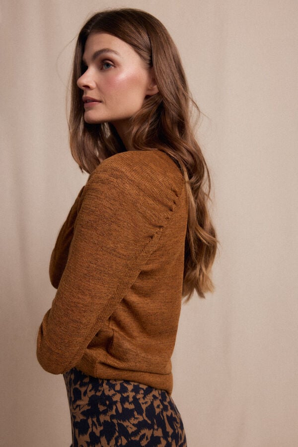 Slowlove Top with gathered sleeve Gold