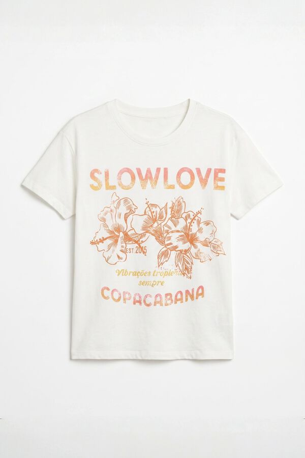 Slowlove T-shirt estampada Branco