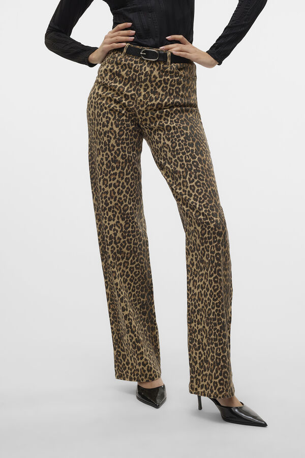Vero Moda Jeans com estampa animal Castanho