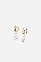 Cortefiel Pendientes colgantes perlas Amarillo