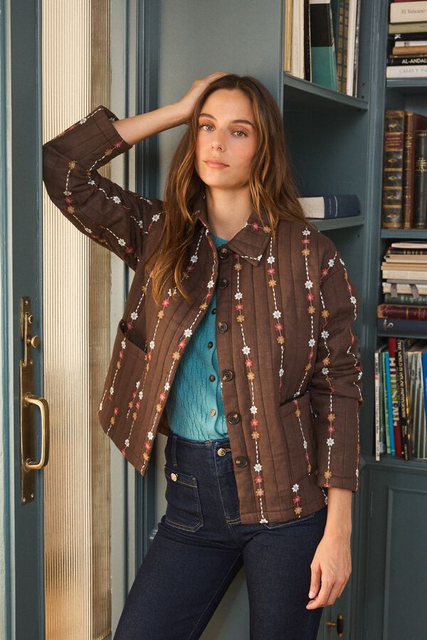 Pol&iacute;n Et Moi Floral jacket DIVINE Brown