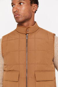 Cortefiel Quilted gilet Camel