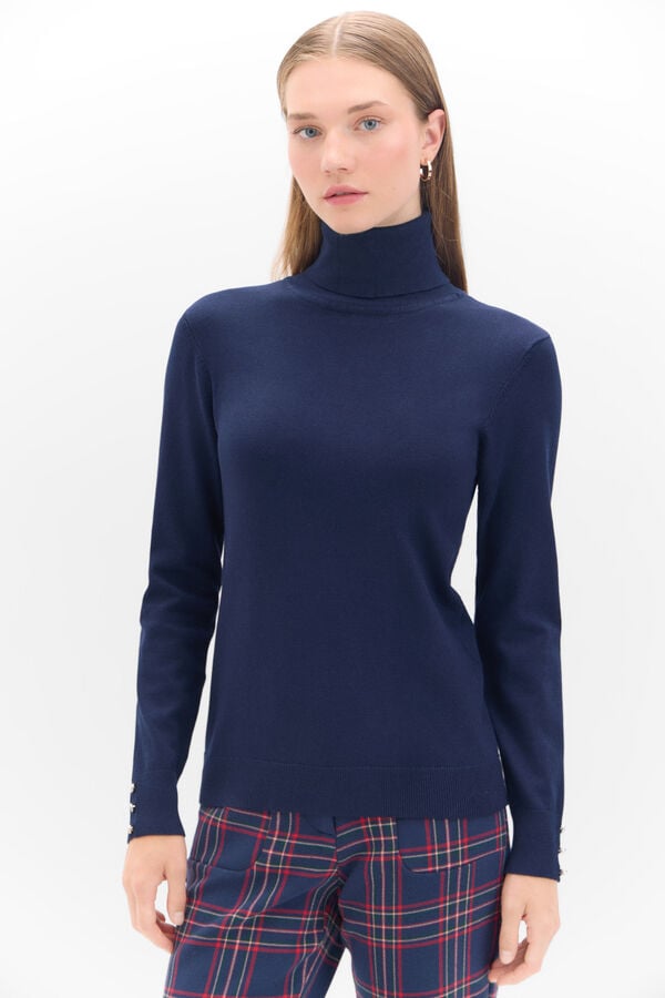 Cortefiel Polo neck jumper Navy