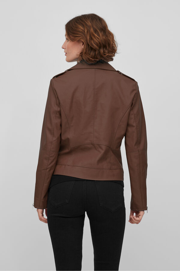 Vila Casaco motard em pele sintética Castanho