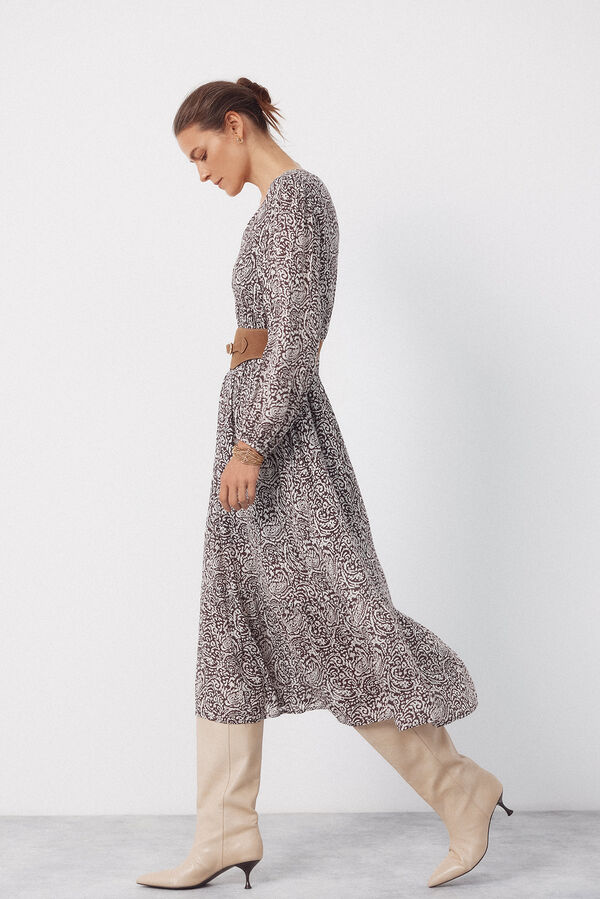 Cortefiel Printed dress Printed brown