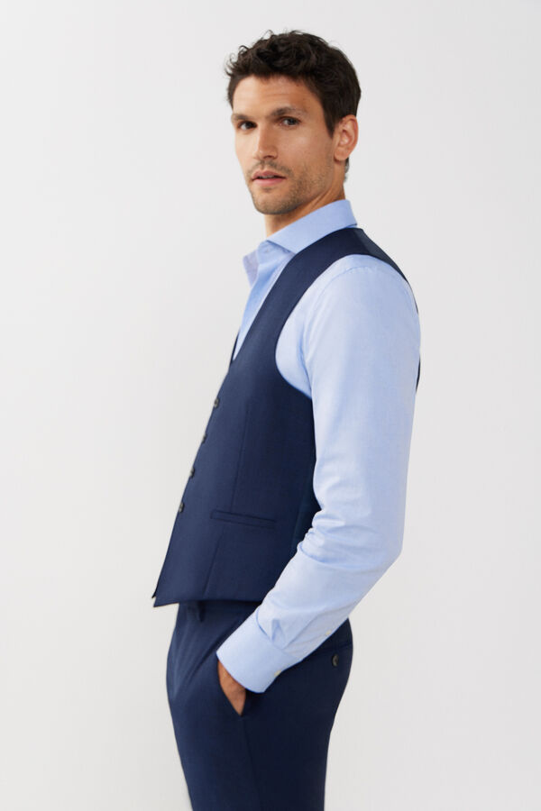 Cortefiel Blue slim fit waistcoat Blue