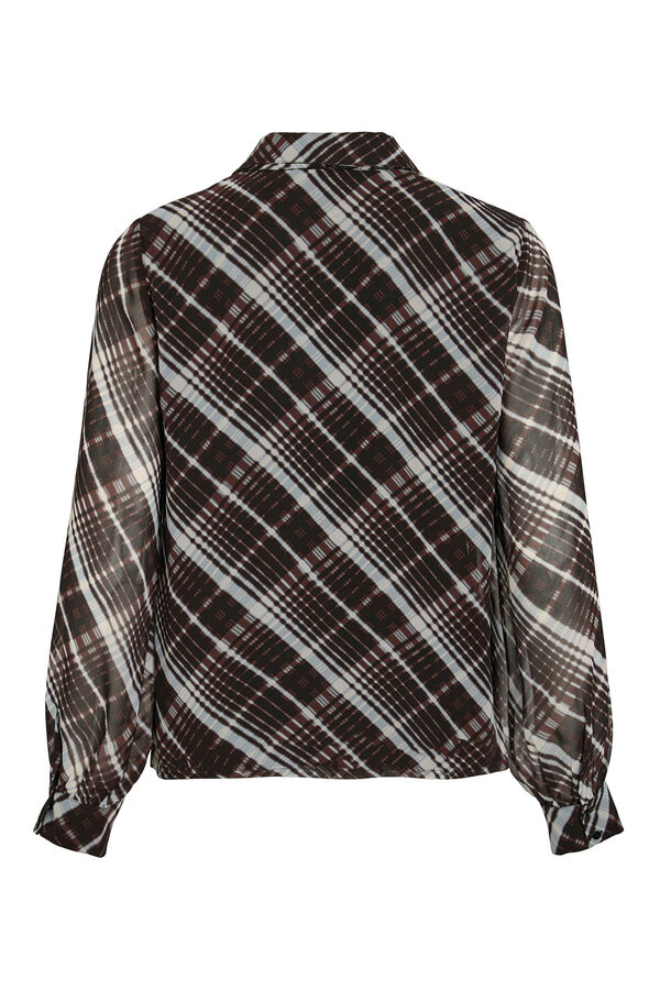 Vila Blusa de chiffon com laçada Multicolorido