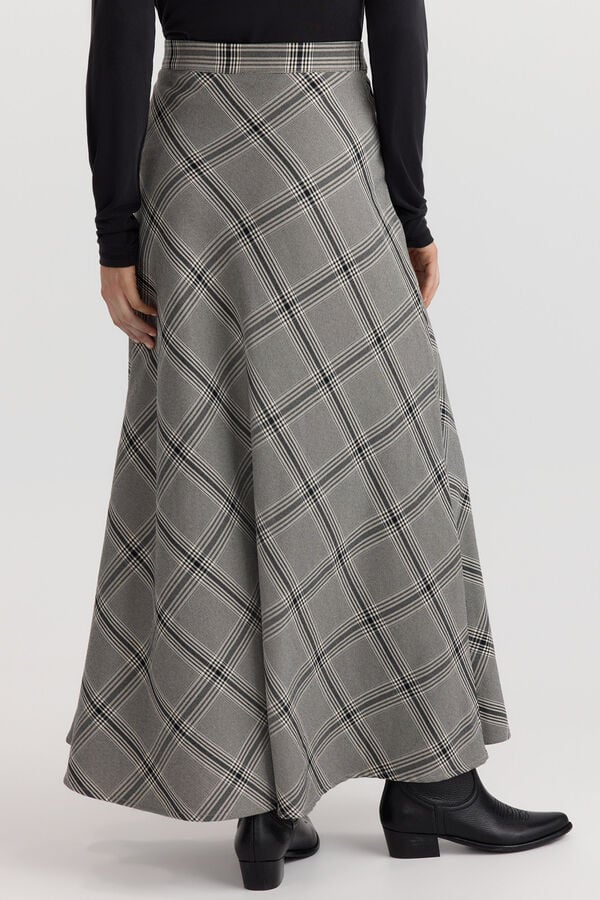 Vero Moda Saia comprida aos quadrados Tostado