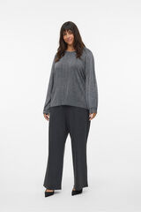 Vero Moda Curve Suéter canelado lurex plus size Preto