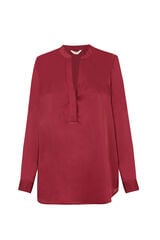 Cortefiel Satin-finish polo shirt blouse Navy