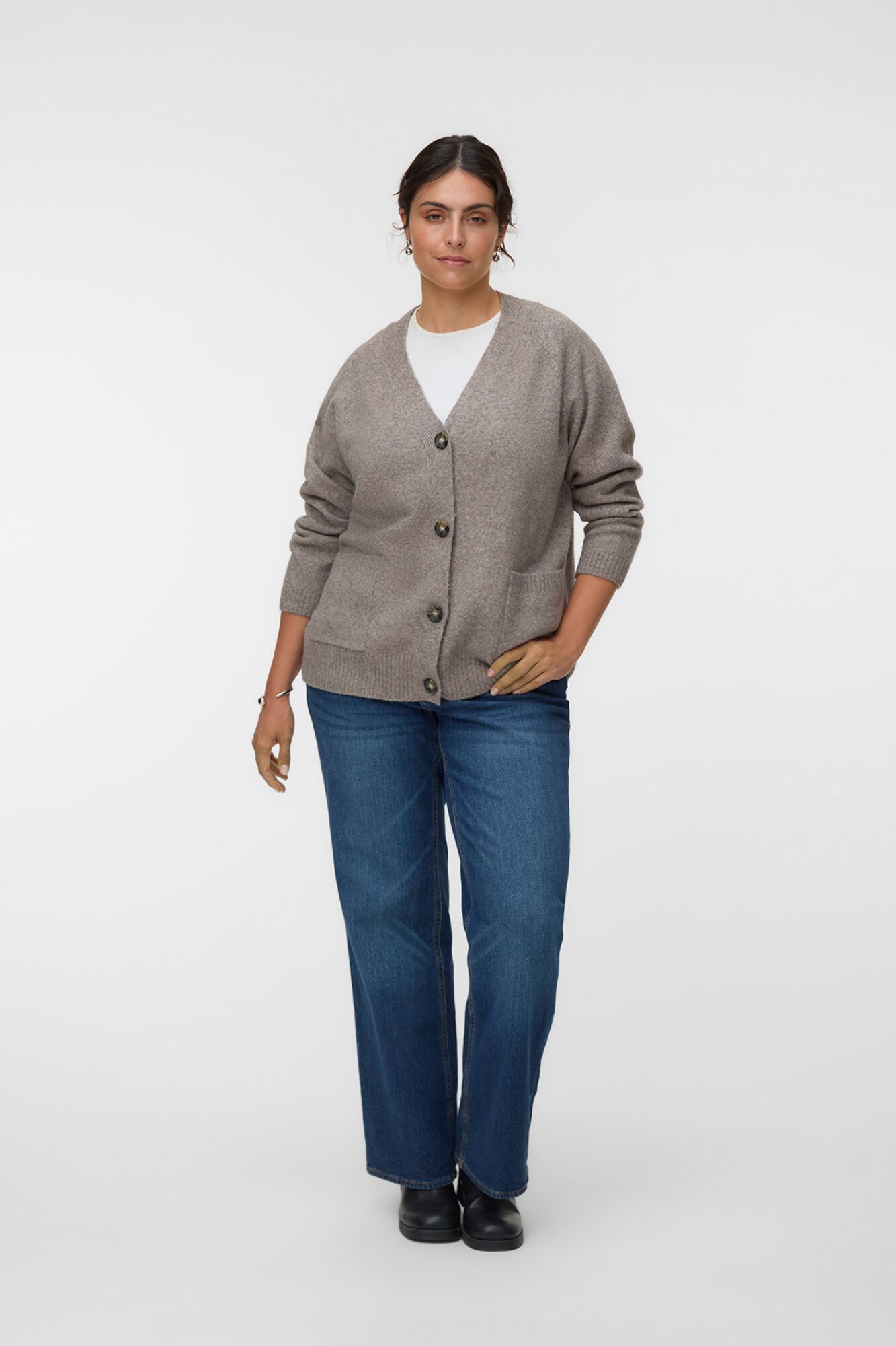 Vero Moda Curve Casaco de malha de gola em bico