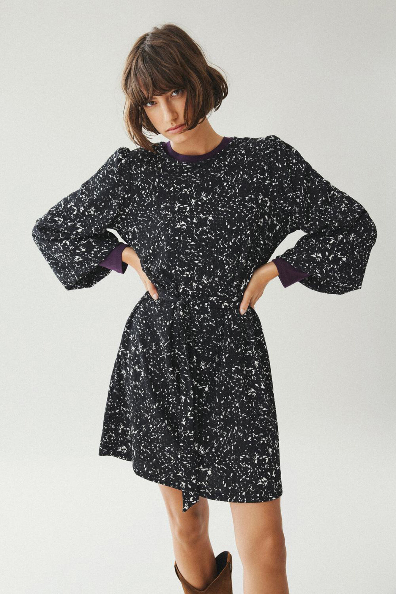 Vila Vestido curto estampado