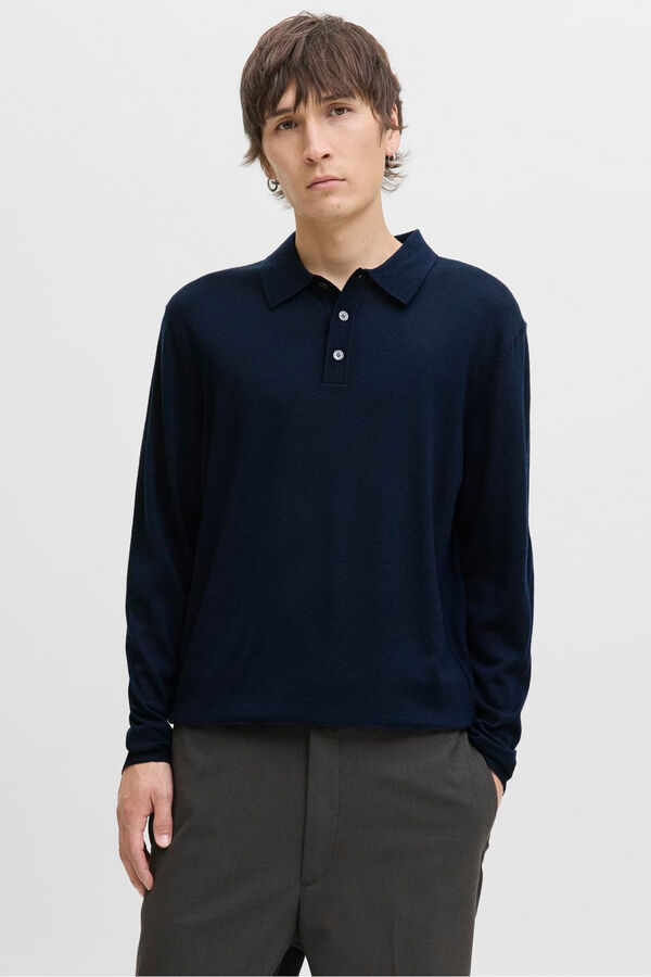 Jack & Jones Regular fit polo shirt jumper Navy