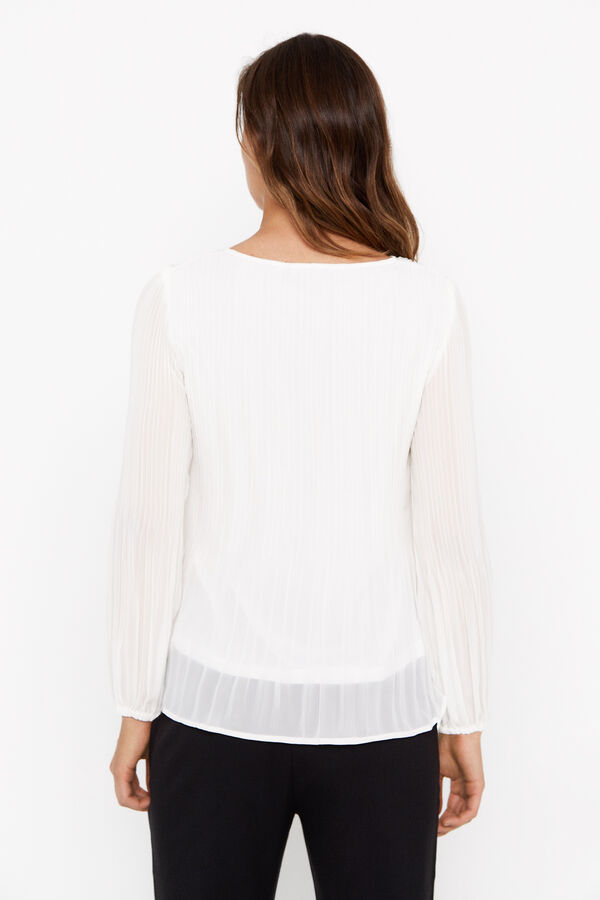 Cortefiel Printed pleated blouse White
