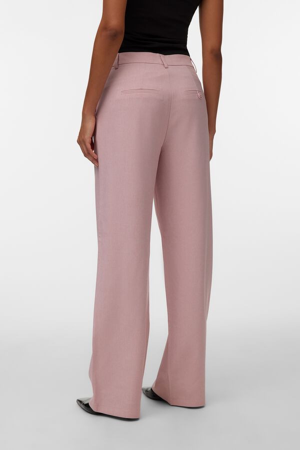 Vero Moda Pantal&oacute;n wide leg de vestir Coral