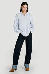 Vila Camisa com bordados de algod&atilde;o e viscose