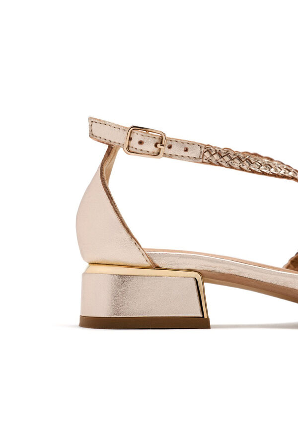 Gioseppo Sabrinas entran&ccedil;adas em pele brillion Dourado