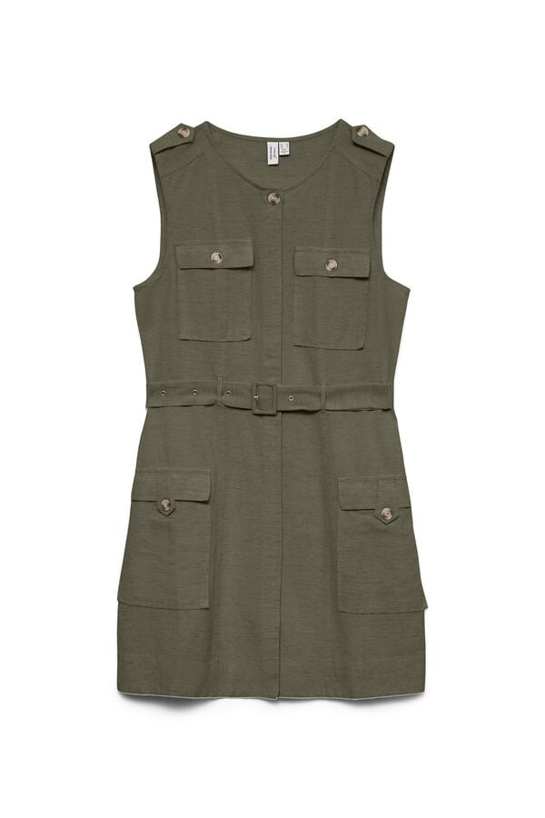 Vero Moda Safari style short dress Green