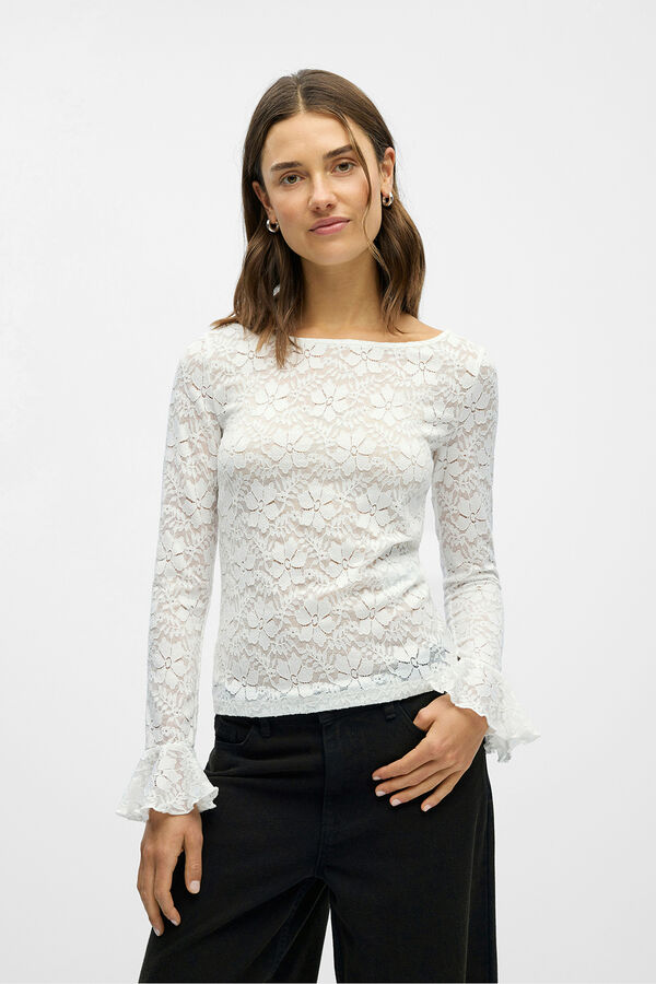 Object Top renda folho Branco